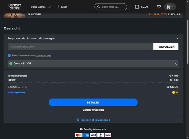 Ubisoft Store checkout page showing Ubisoft Store promo code box | Screenshot taken by SimplyCodes community member on Aug 21, 2025