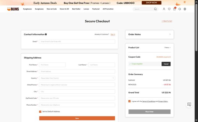Ublins checkout page showing Ublins coupon code box | Screenshot taken by SimplyCodes community member on Aug 27, 2025