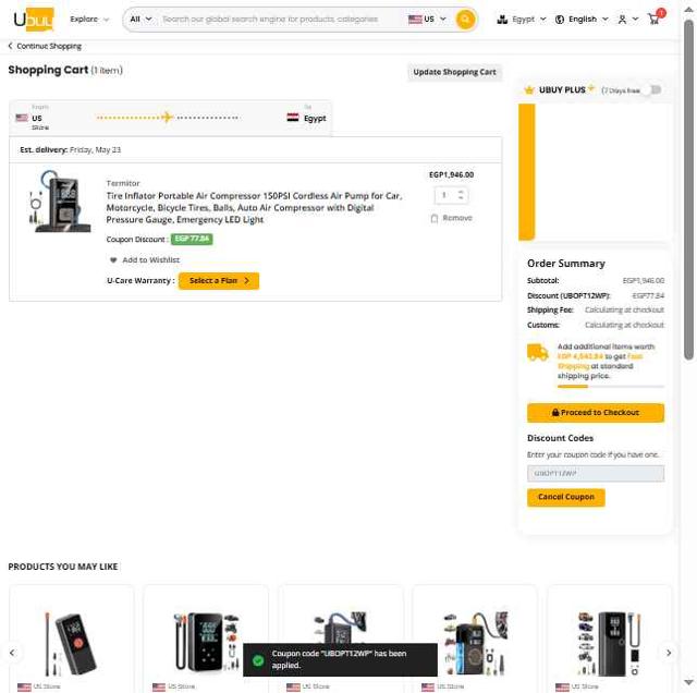 Ubuy checkout page showing Ubuy promo code box | Screenshot taken by SimplyCodes community member on May 15, 2025