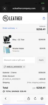 AMELIA_MOOSE33 coupon verification screenshot