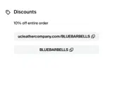 BLUEBARBELLS coupon verification screenshot
