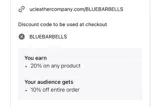 BLUEBARBELLS coupon verification screenshot