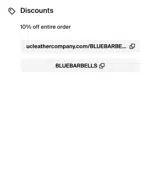BLUEBARBELLS coupon verification screenshot