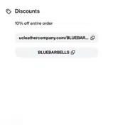BLUEBARBELLS coupon verification screenshot
