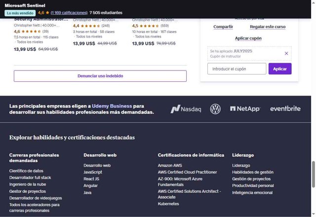 Udemy checkout page showing Udemy coupon code box | Screenshot taken by SimplyCodes community member on Aug 1, 2025