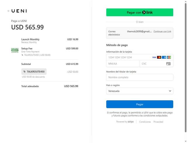 UENI US checkout page showing UENI US promo code box | Screenshot taken by SimplyCodes community member on Aug 16, 2025