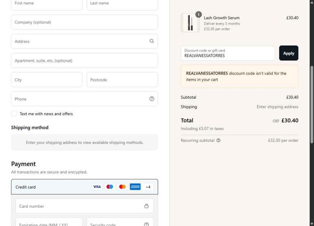 Uklash UK checkout page showing Uklash UK discount code box | Screenshot taken by SimplyCodes community member on Sep 4, 2025