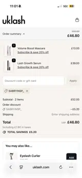 SABRYINSP_ coupon verification screenshot