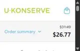 U-Konserve coupon verification screenshot