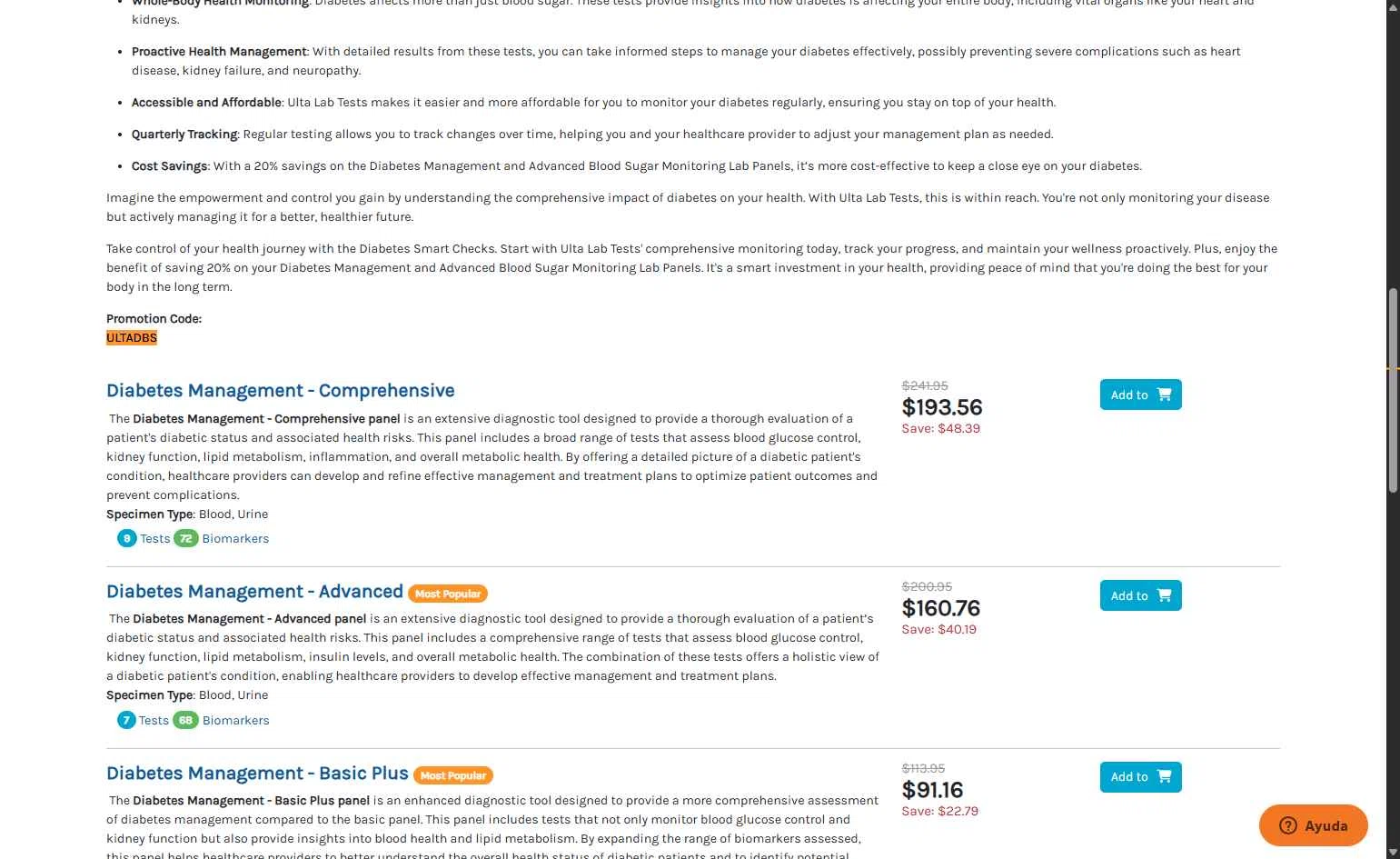 Ulta Lab Tests checkout page showing Ulta Lab Tests promo code box | Screenshot taken by SimplyCodes community member on Jan 6, 2026