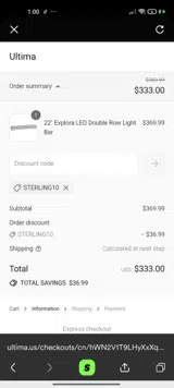 STERLING10 coupon verification screenshot