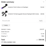STABLE coupon verification screenshot