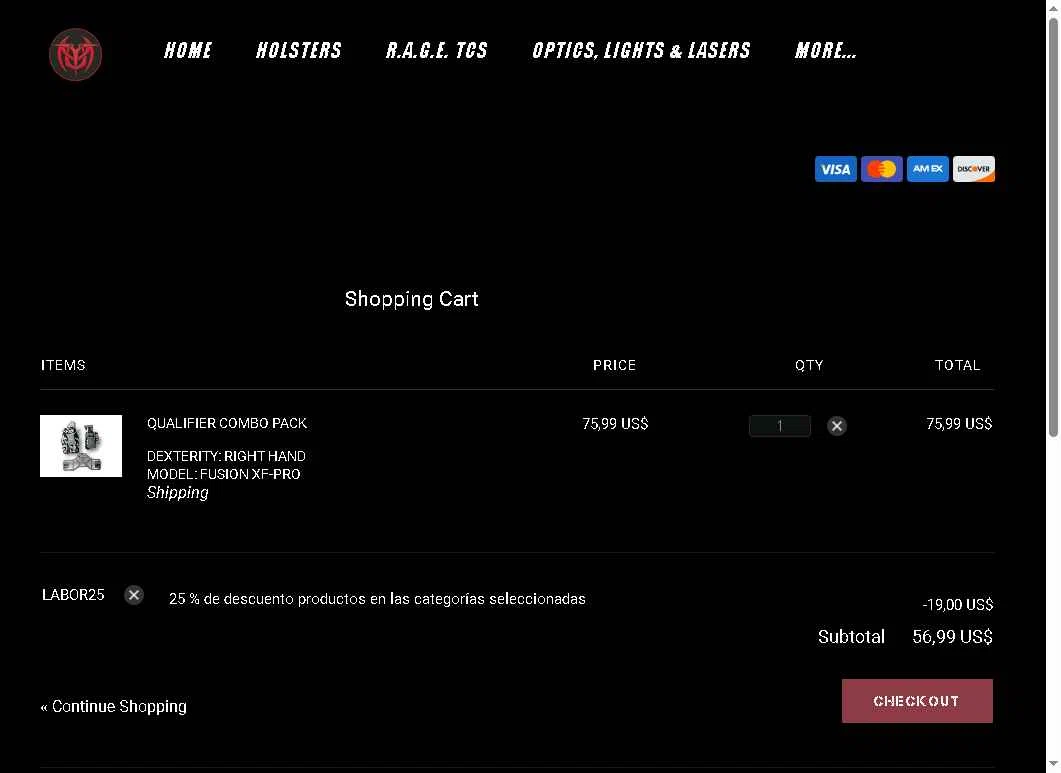 UM Tactical checkout page showing UM Tactical promo code box | Screenshot taken by SimplyCodes community member on Aug 26, 2025