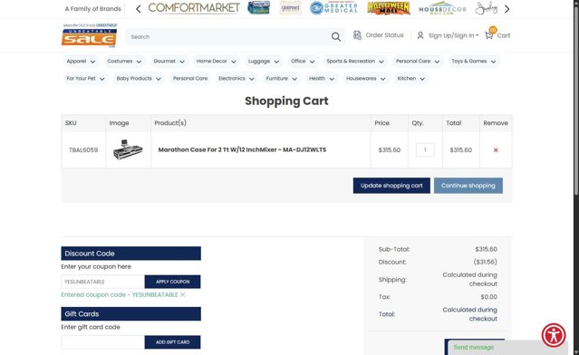 Unbeatable Sale checkout page showing Unbeatable Sale promo code box | Screenshot taken by SimplyCodes community member on Aug 16, 2025