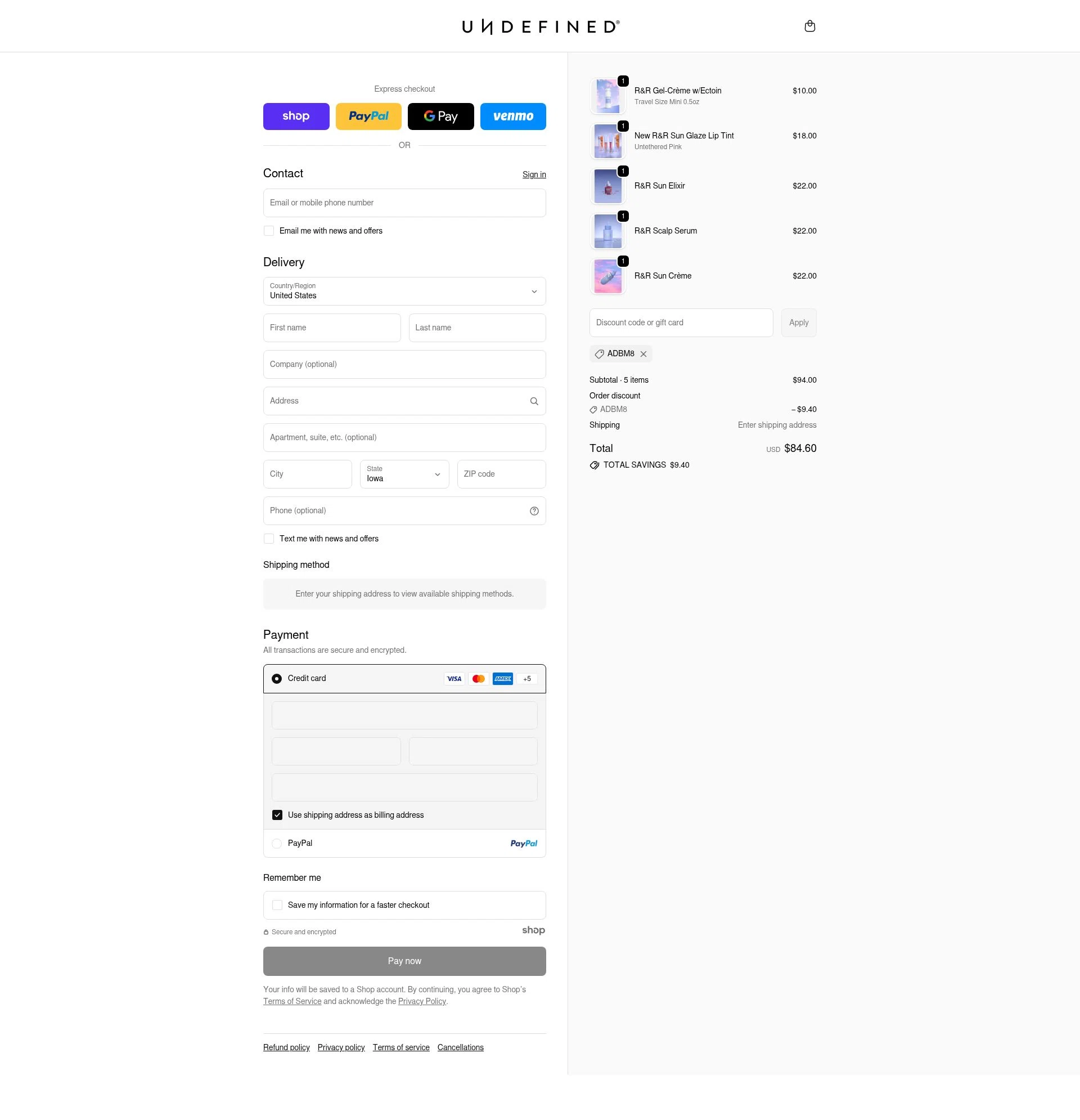Undefined checkout page showing Undefined promo code box | Screenshot taken by SimplyCodes community member on Dec 28, 2025