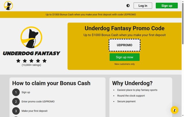 Underdog Fantasy checkout page showing Underdog Fantasy promo code box | Screenshot taken by SimplyCodes community member on May 28, 2025