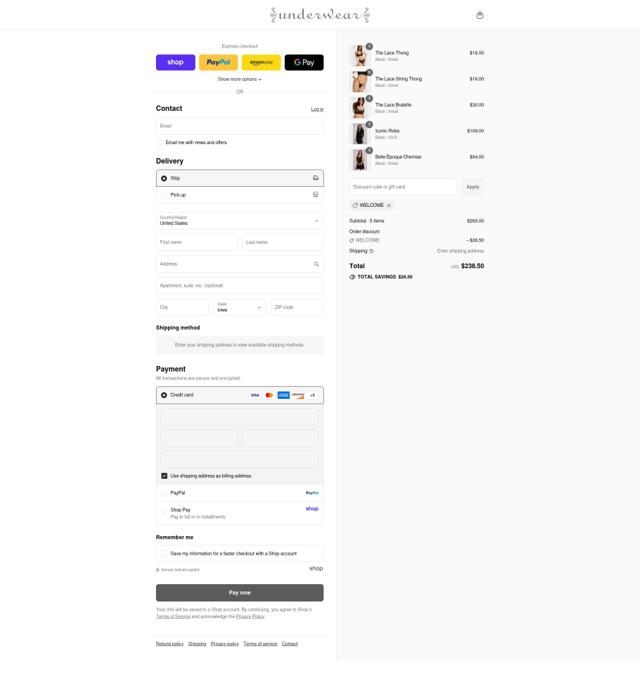 Underwear checkout page showing Underwear promo code box | Screenshot taken by SimplyCodes community member on Sep 7, 2025