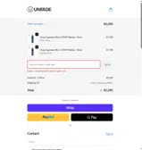 Unfade coupon verification screenshot