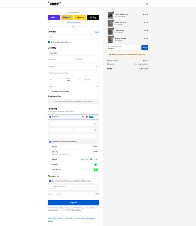 UNIF checkout page showing UNIF discount code box | Screenshot taken by SimplyCodes community member on Sep 11, 2025