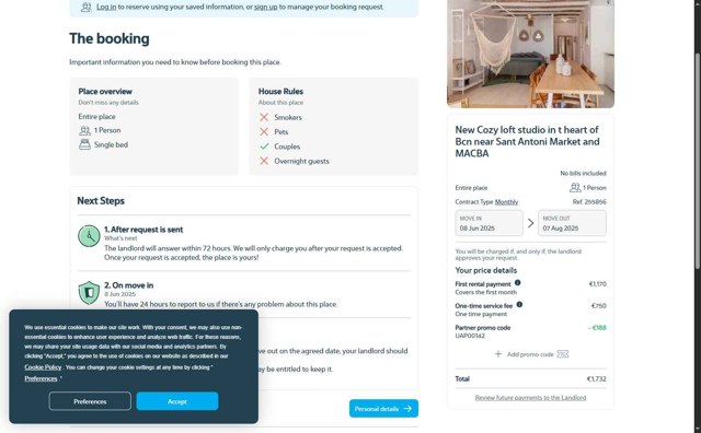 Uniplaces checkout page showing Uniplaces promo code box | Screenshot taken by SimplyCodes community member on May 5, 2025