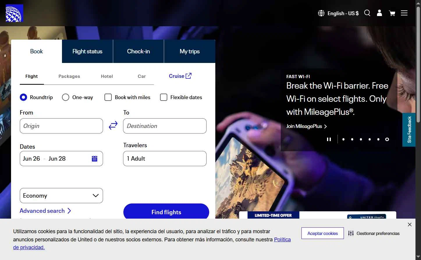 Verification screenshot for Save up to 125 Per Booking on Vacation Package Reservations Select Items (members Only) at United Airlines — 47d ago