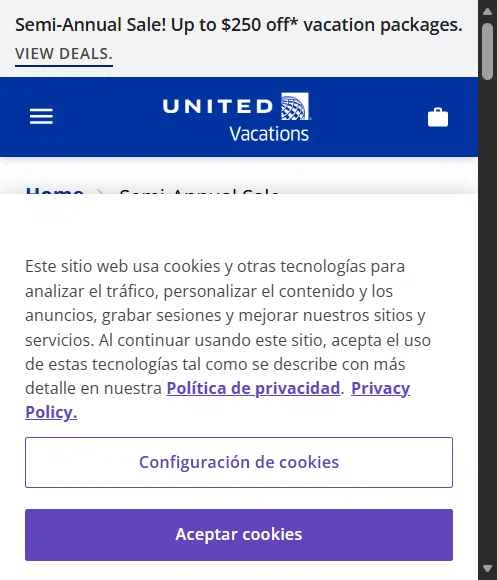 Verification screenshot for 5% Off 3 Night Minimum Stay Required (members Only) at United Airlines — 23d ago