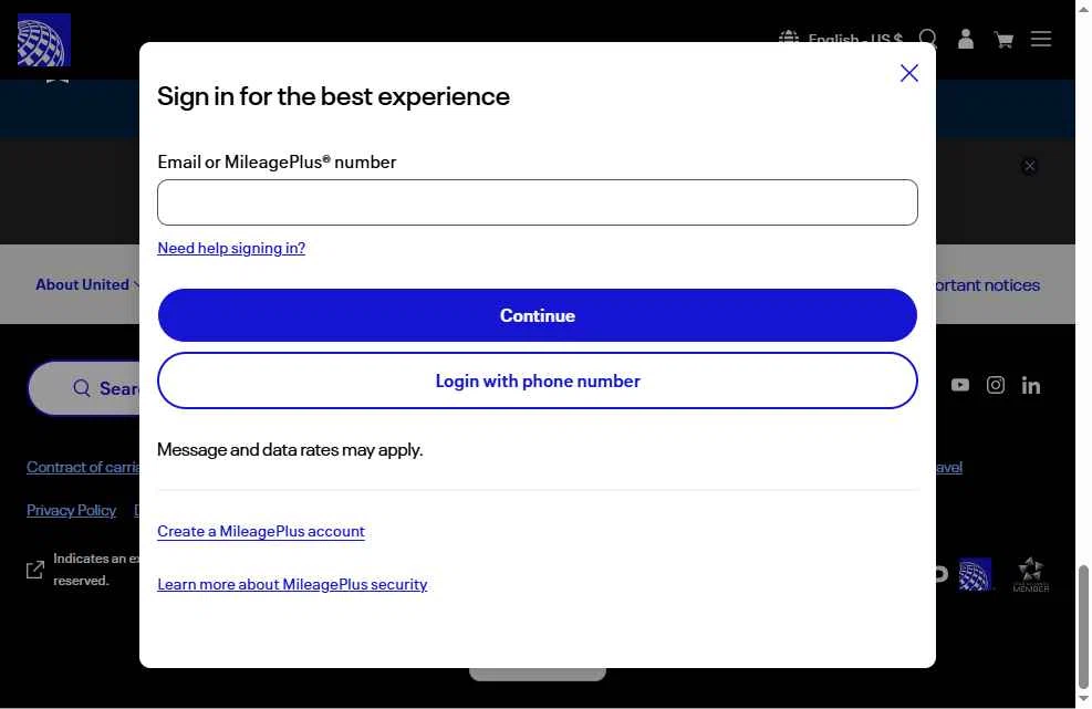 Verification screenshot for 5% Off 3 Night Minimum Stay Required (members Only) at United Airlines — 10d ago