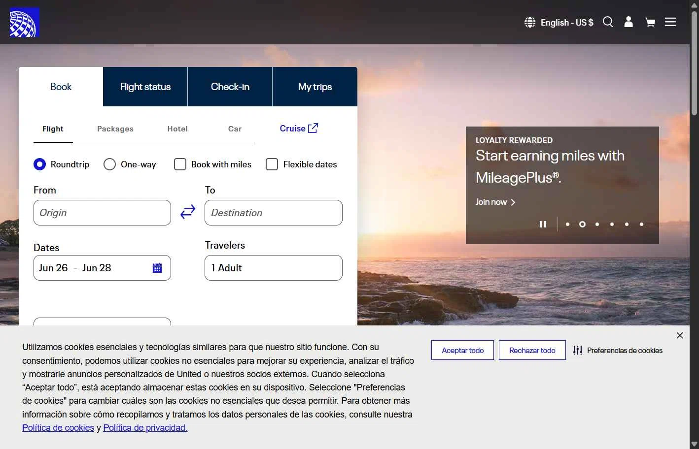 Verification screenshot for Save up to 125 Per Booking on Vacation Package Reservations Select Items (members Only) at United Airlines — 47d ago