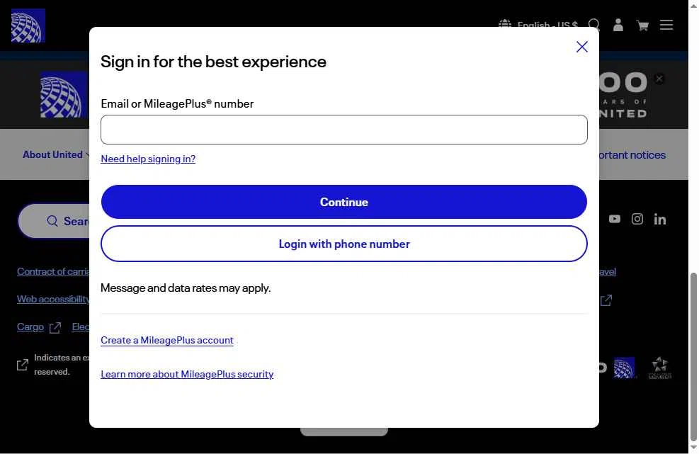 Verification screenshot for Save up to 125 Per Booking on Vacation Package Reservations Select Items (members Only) at United Airlines — 47d ago