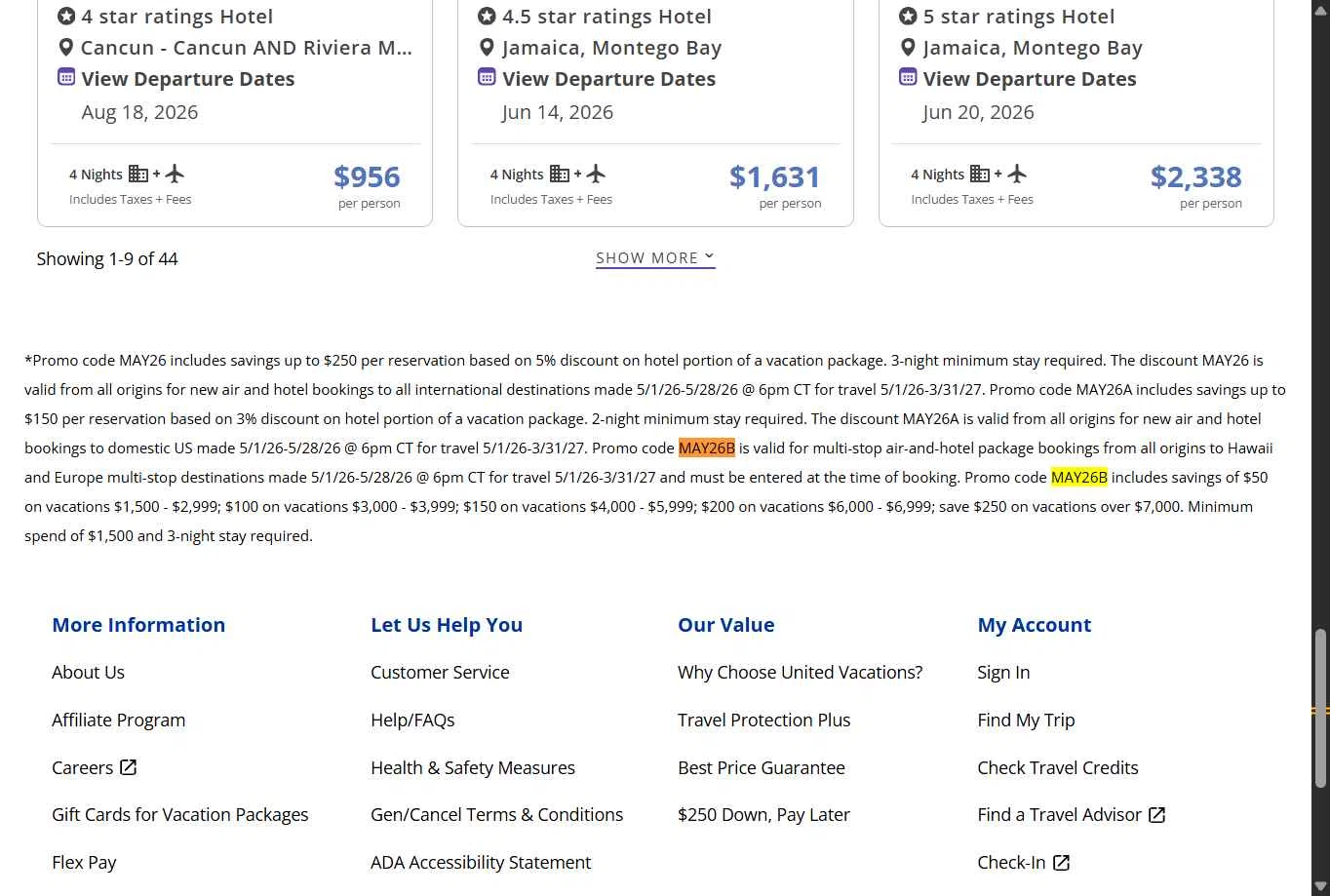 Verification screenshot for Discount Hawaii and Europe Multi Stop Destinations (members Only) at United Airlines — 25d ago