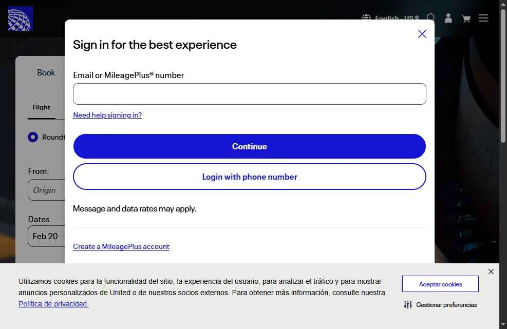 United Airlines checkout page showing United Airlines promo code box | Screenshot taken by SimplyCodes community member on Dec 19, 2025