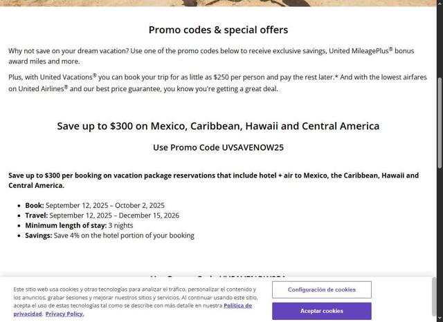 United Airlines checkout page showing United Airlines promo code box | Screenshot taken by SimplyCodes community member on Sep 20, 2025