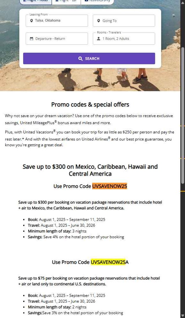 United Airlines checkout page showing United Airlines promo code box | Screenshot taken by SimplyCodes community member on Aug 30, 2025
