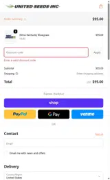 United Seeds coupon verification screenshot