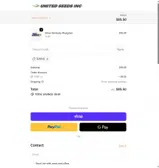 United Seeds coupon verification screenshot