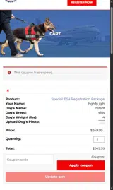 VIPEARLY40 coupon verification screenshot