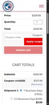 CM2025 coupon verification screenshot