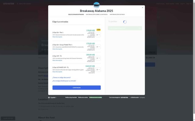 Universe checkout page showing Universe promo code box | Screenshot taken by SimplyCodes community member on Jul 24, 2025