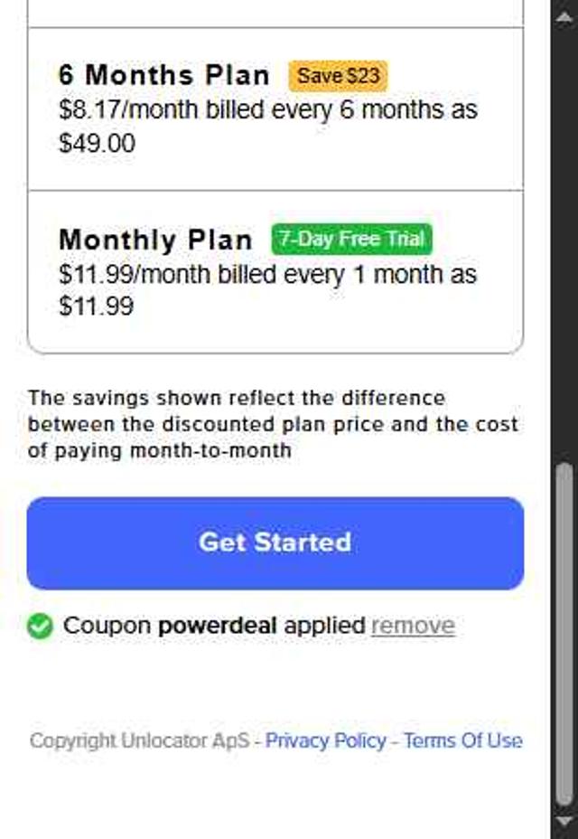 Unlocator checkout page showing Unlocator promo code box | Screenshot taken by SimplyCodes community member on Jul 14, 2025