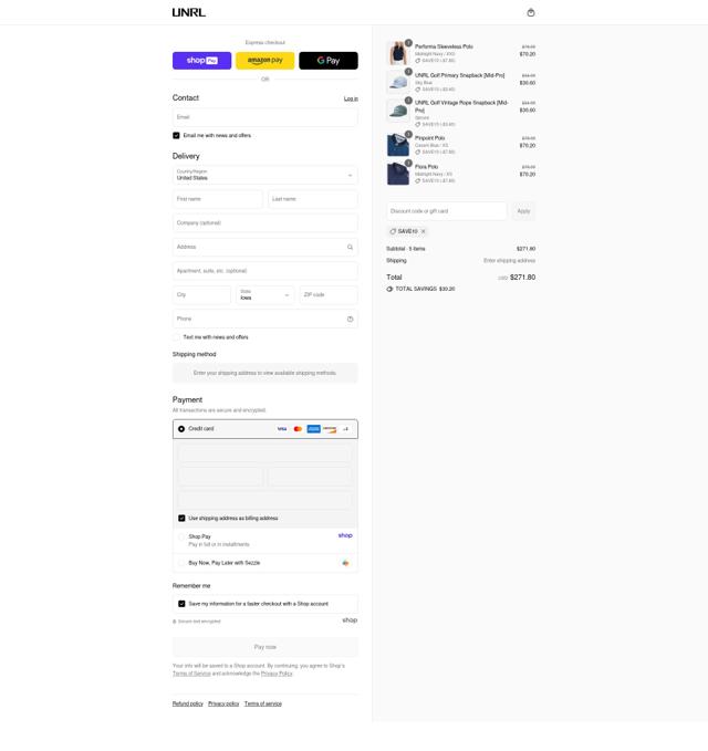 UNRL checkout page showing UNRL discount code box | Screenshot taken by SimplyCodes community member on Aug 17, 2025