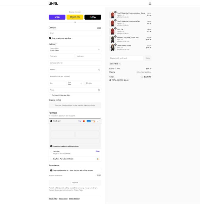 UNRL checkout page showing UNRL discount code box | Screenshot taken by SimplyCodes community member on Sep 8, 2025