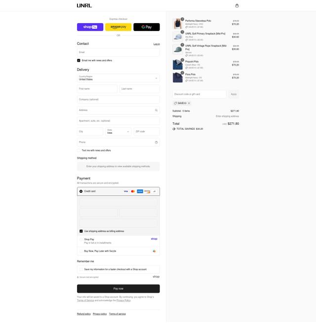 UNRL checkout page showing UNRL discount code box | Screenshot taken by SimplyCodes community member on Aug 23, 2025
