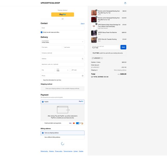 UPKO checkout page showing UPKO promo code box | Screenshot taken by SimplyCodes community member on Sep 10, 2025