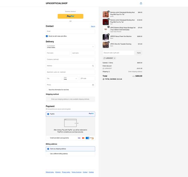 UPKO checkout page showing UPKO promo code box | Screenshot taken by SimplyCodes community member on Sep 10, 2025