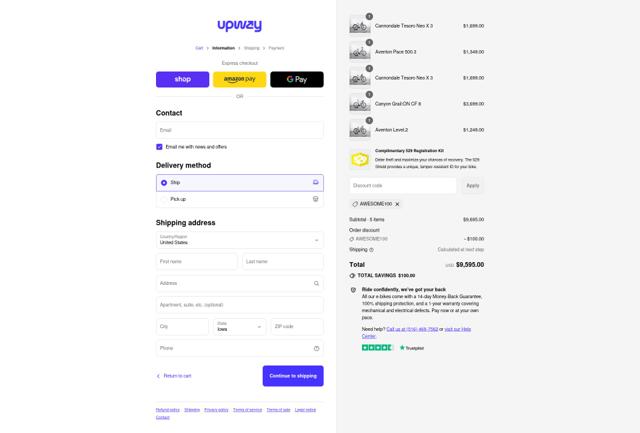 Upway checkout page showing Upway discount code box | Screenshot taken by SimplyCodes community member on Sep 11, 2025