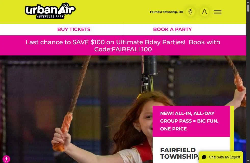 Urban Air Adventure Park checkout page showing Urban Air Adventure Park promo code box | Screenshot taken by SimplyCodes community member on Nov 5, 2025
