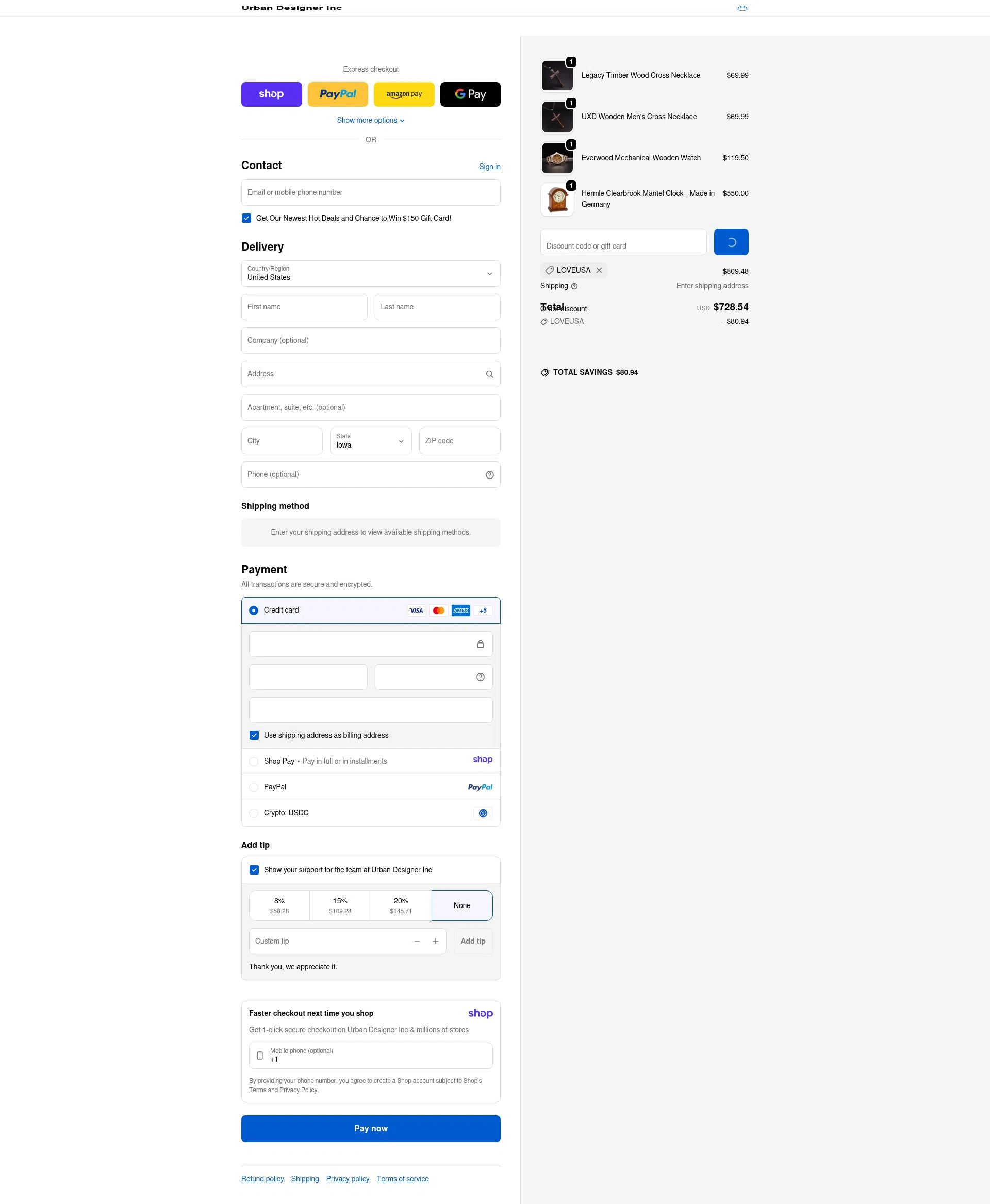 Urban Designer checkout page showing Urban Designer promo code box | Screenshot taken by SimplyCodes community member on Jan 10, 2026