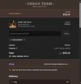 Urban Farm Collection coupon verification screenshot