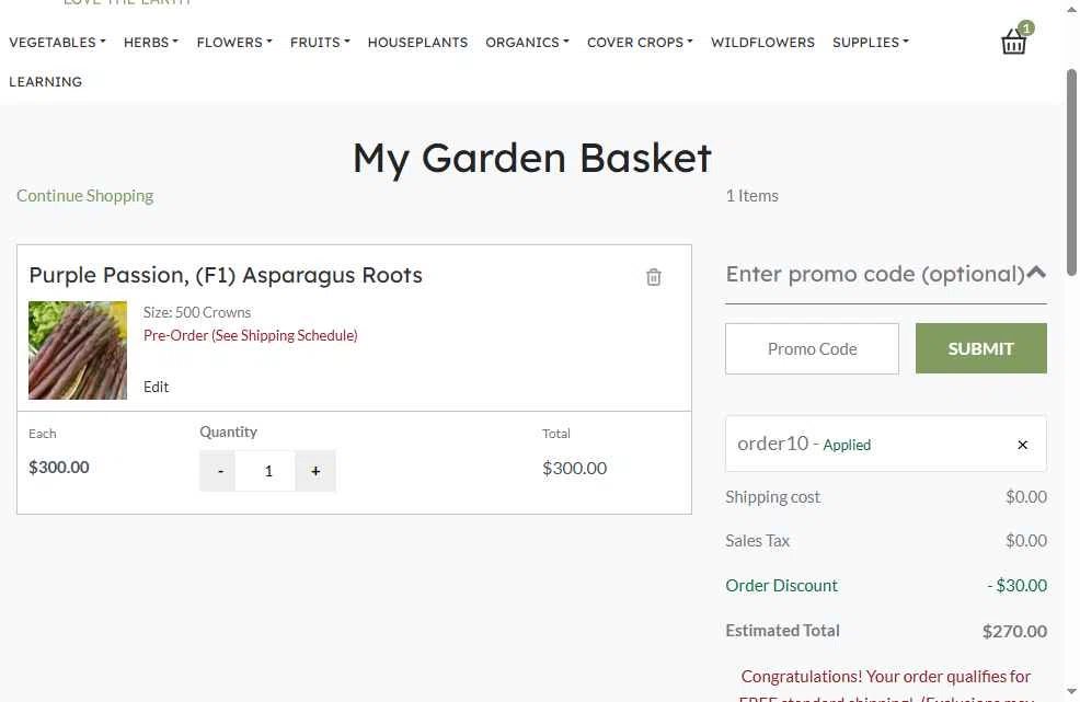 Urban Farmer checkout page showing Urban Farmer promo code box | Screenshot taken by SimplyCodes community member on Jan 6, 2026