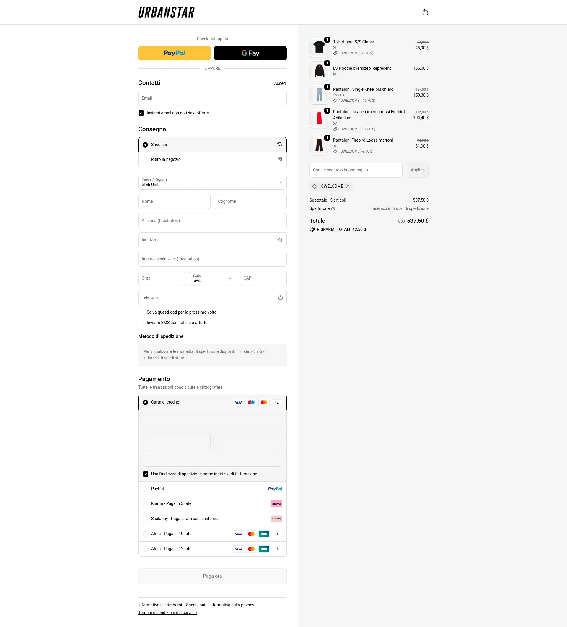 Urbanstar checkout page showing Urbanstar discount code box | Screenshot taken by SimplyCodes community member on Jan 31, 2026